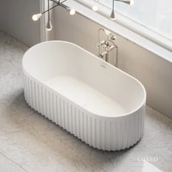 Home Bathroom Shop -Home Bathroom Shop jadore ii freestanding fluted stone bath matte finish 1700mm p5069 28088 zoom