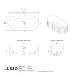 Jadore II Freestanding Fluted Stone Bath Matte Finish 1700mm 7 Jadore II Freestanding Fluted Stone Bath Matte Finish 1700mm -Home Bathroom Shop jadore ii freestanding fluted stone bath matte finish 1700mm p5069 41742 zoom