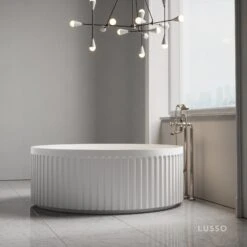 Jadore III Freestanding Fluted Stone Bath Matte Finish 1500mm -Home Bathroom Shop jadore iii freestanding fluted stone bath matte finish 1500mm p5070 28092 zoom