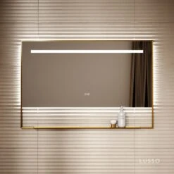 Levante Brushed Gold Mirror With Natural White LED Light And Demister 1200mm 7 Levante Brushed Gold Mirror With Natural White LED Light And Demister 1200mm -Home Bathroom Shop levante brushed gold mirror with natural white led light and demister 1200mm p6481 40630 zoom