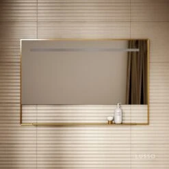 Levante Brushed Gold Mirror With Natural White LED Light And Demister 1200mm 8 Levante Brushed Gold Mirror With Natural White LED Light And Demister 1200mm -Home Bathroom Shop levante brushed gold mirror with natural white led light and demister 1200mm p6481 40631 zoom