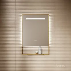 Levante Brushed Gold Mirror With Natural White LED Light And Demister 600mm 7 Levante Brushed Gold Mirror With Natural White LED Light And Demister 600mm -Home Bathroom Shop levante brushed gold mirror with natural white led light and demister 600mm p6477 40670 zoom