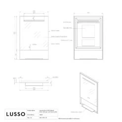 Levante Matte Black Mirror With Natural White LED Light And Demister 600mm -Home Bathroom Shop levante matte black mirror with natural white led light and demister 600mm p6476 39852 zoom