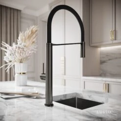Livello Pull Out Kitchen Mixer Tap Gunmetal