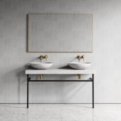 Lomazzo Countertop Vanity Unit Carrara Marble 1400mm