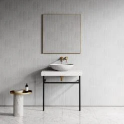 Lomazzo Countertop Vanity Unit Carrara Marble 800mm