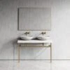 Lomazzo Gold Countertop Vanity Unit Carrara Marble 1200mm