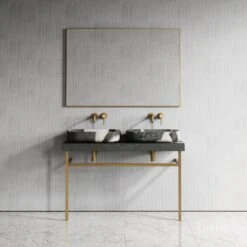 Lomazzo Gold Countertop Vanity Unit Panda Marble 1200mm