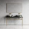Lomazzo Gold Countertop Vanity Unit Panda Marble 1400mm