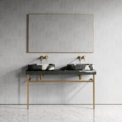 Lomazzo Gold Countertop Vanity Unit Panda Marble 1400mm