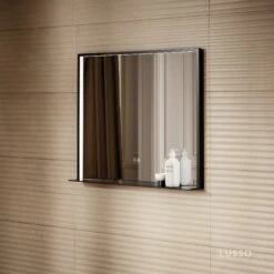 Lumiere Matte Black Mirror With Natural White LED Light And Demister 800mm