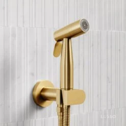 Lusso Brushed Gold Temperature Control Douche Shower Spray Kit