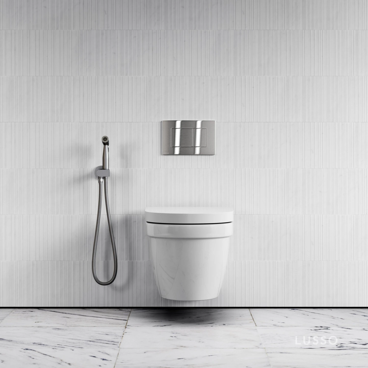 Lusso Brushed Stainless Temperature Control Douche Shower Spray Kit 2 Lusso Brushed Stainless Temperature Control Douche Shower Spray Kit - Image 2