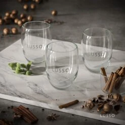 Lusso Glass Insulated Double Walled Hot Drink Tumblers X 4