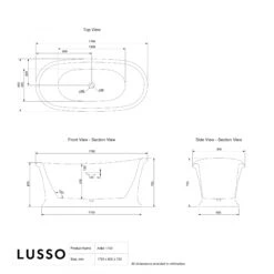 Lusso Light Adler Freestanding Bath 1700mm -Home Bathroom Shop lusso light adler freestanding bath 1700mm p7382 45679 zoom