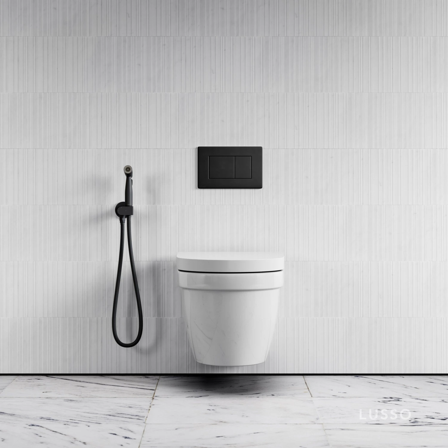 Lusso Matte Black Temperature Control Douche Shower Spray Kit 2 Lusso Matte Black Temperature Control Douche Shower Spray Kit - Image 2