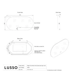 Lusso Regent Oval Mirror With Demister And Light 1200mm 9 Lusso Regent Oval Mirror With Demister And Light 1200mm -Home Bathroom Shop lusso regent oval mirror with demister and light 1200mm p6609 41799 zoom