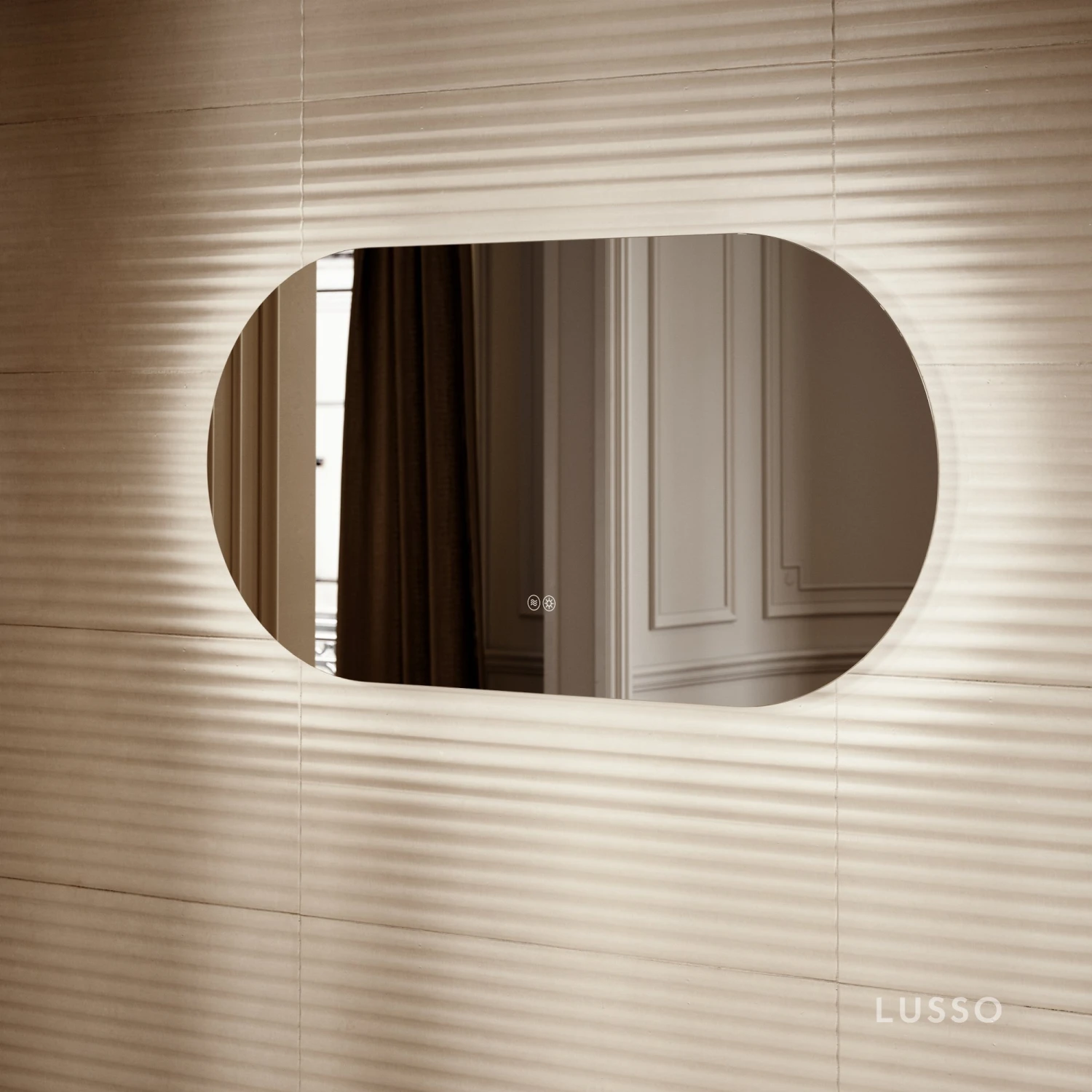 Lusso Regent Oval Mirror With Demister And Light 1200mm 1 Lusso Regent Oval Mirror With Demister And Light 1200mm