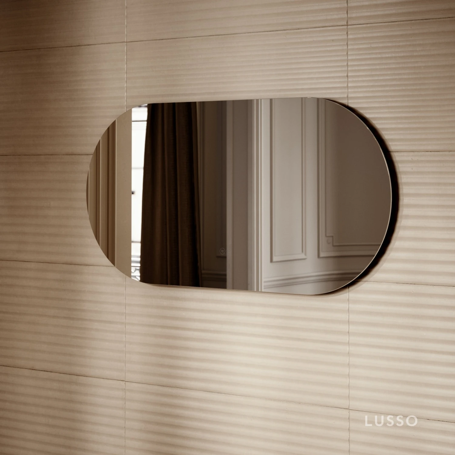 Lusso Regent Oval Mirror With Demister And Light 1200mm 4 Lusso Regent Oval Mirror With Demister And Light 1200mm - Image 4