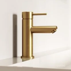Luxe Basin Monobloc Mixer Tap Brushed Gold
