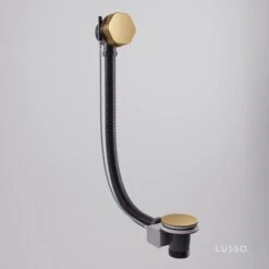 Luxe Brushed Gold Pop Up Bath Waste With Overflow