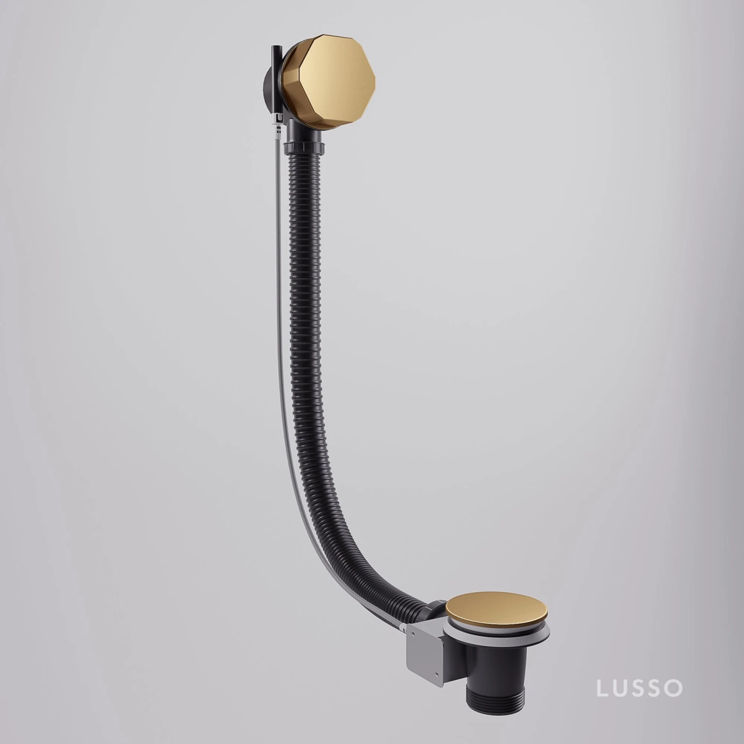 Luxe Brushed Gold Pop Up Bath Waste With Overflow 1 Luxe Brushed Gold Pop Up Bath Waste With Overflow