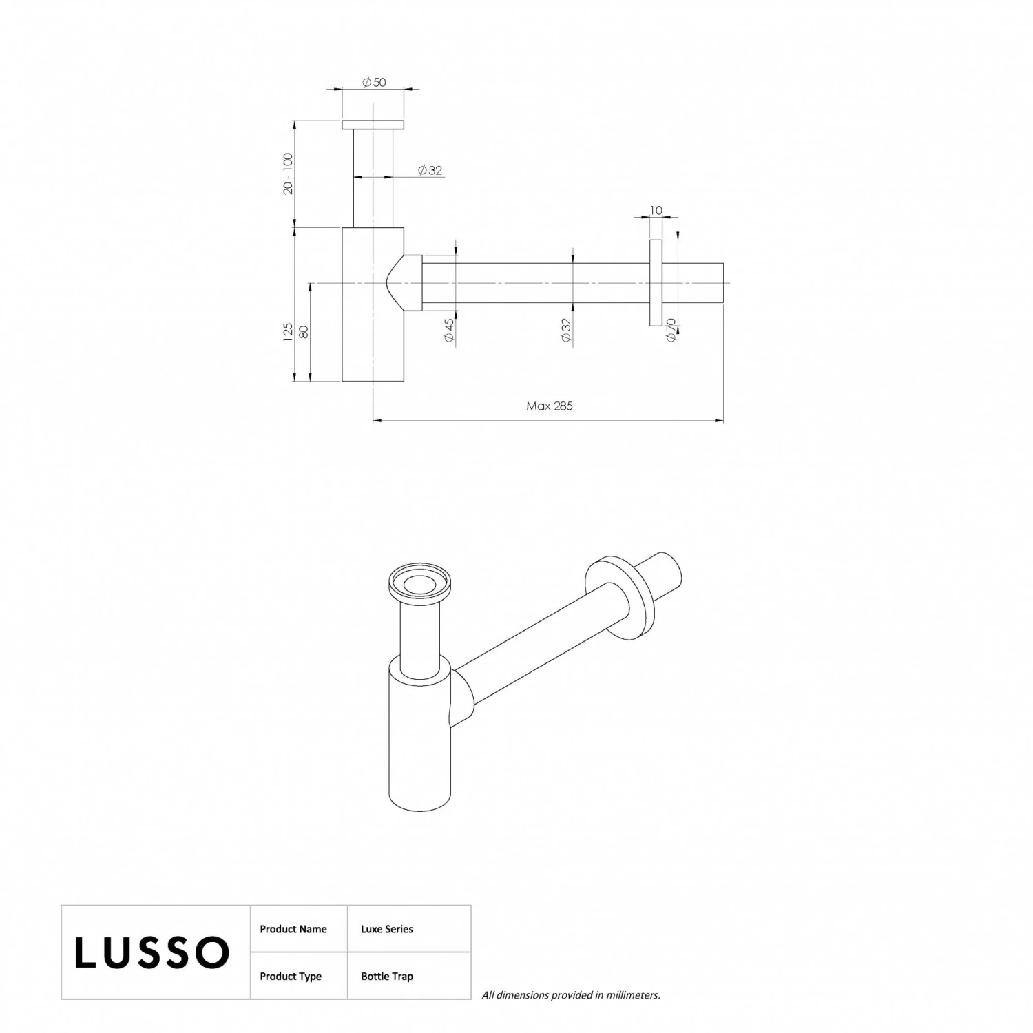 Luxe Brushed Stainless Round Bottle Trap 4 Luxe Brushed Stainless Round Bottle Trap - Image 4