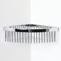 Luxe Chrome Corner Shower Storage Basket -Home Bathroom Shop luxe chrome corner shower storage basket p1867 11368 zoom