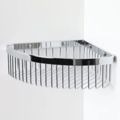 Luxe Chrome Corner Shower Storage Basket -Home Bathroom Shop luxe chrome corner shower storage basket p1867 11370 zoom