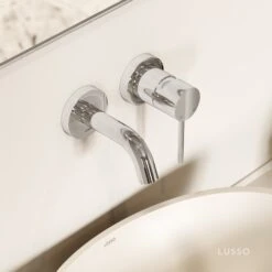 Luxe Chrome Short Projection Wall Mounted Basin Mixer Tap 7 Luxe Chrome Short Projection Wall Mounted Basin Mixer Tap -Home Bathroom Shop luxe chrome short projection wall mounted basin mixer tap p6436 46085 zoom