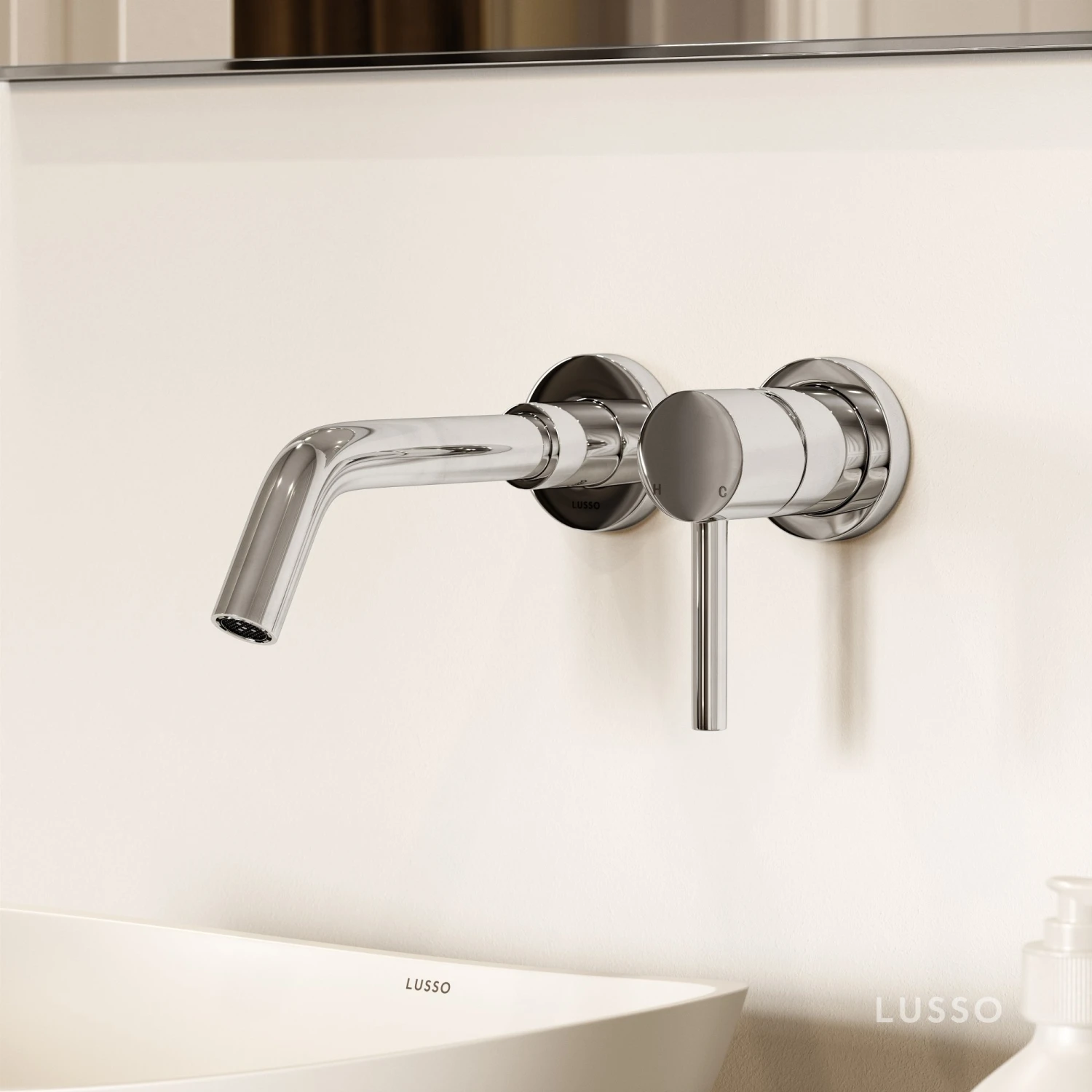 Luxe Chrome Wall Mounted Basin Mixer Tap V1 1 Luxe Chrome Wall Mounted Basin Mixer Tap V1
