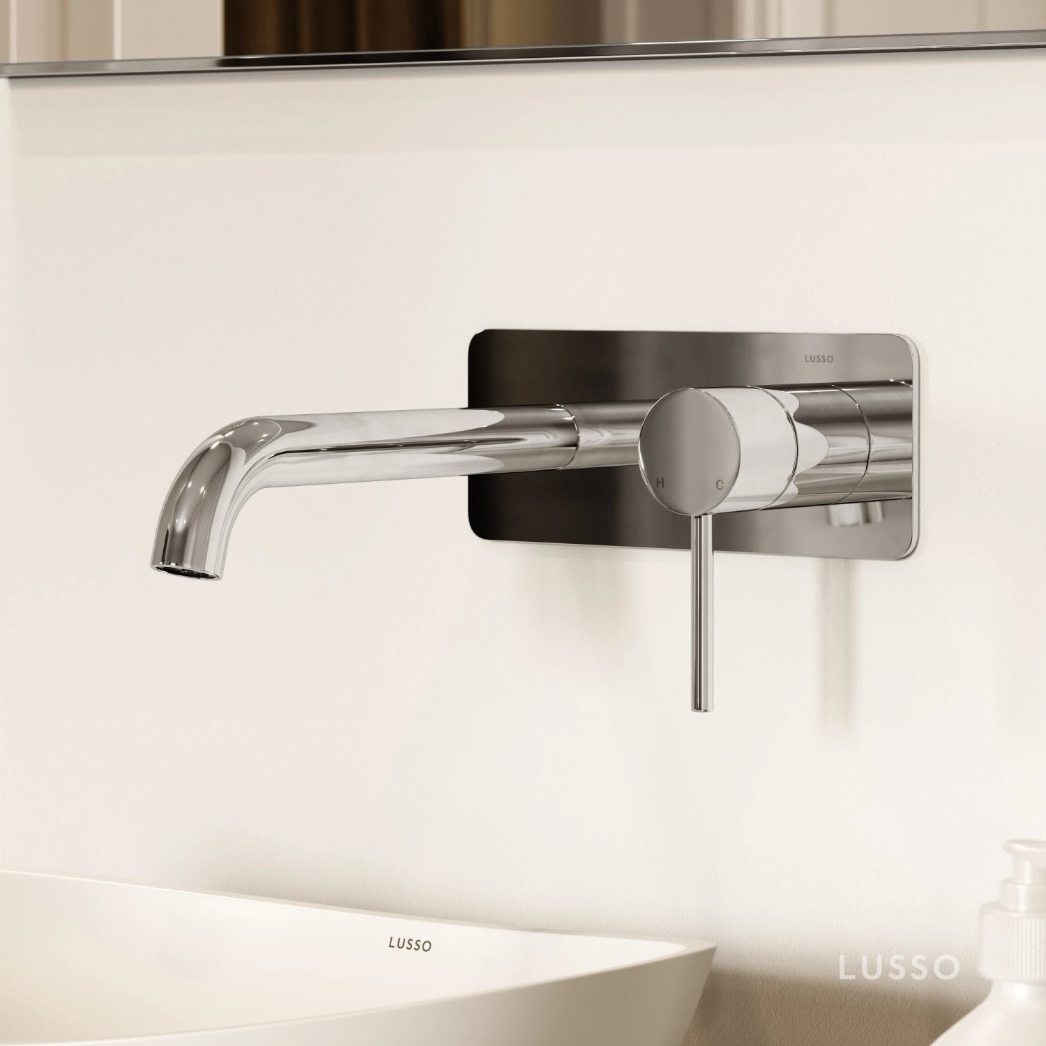 Luxe Chrome Wall Mounted Basin Mixer Tap V2 1 Luxe Chrome Wall Mounted Basin Mixer Tap V2