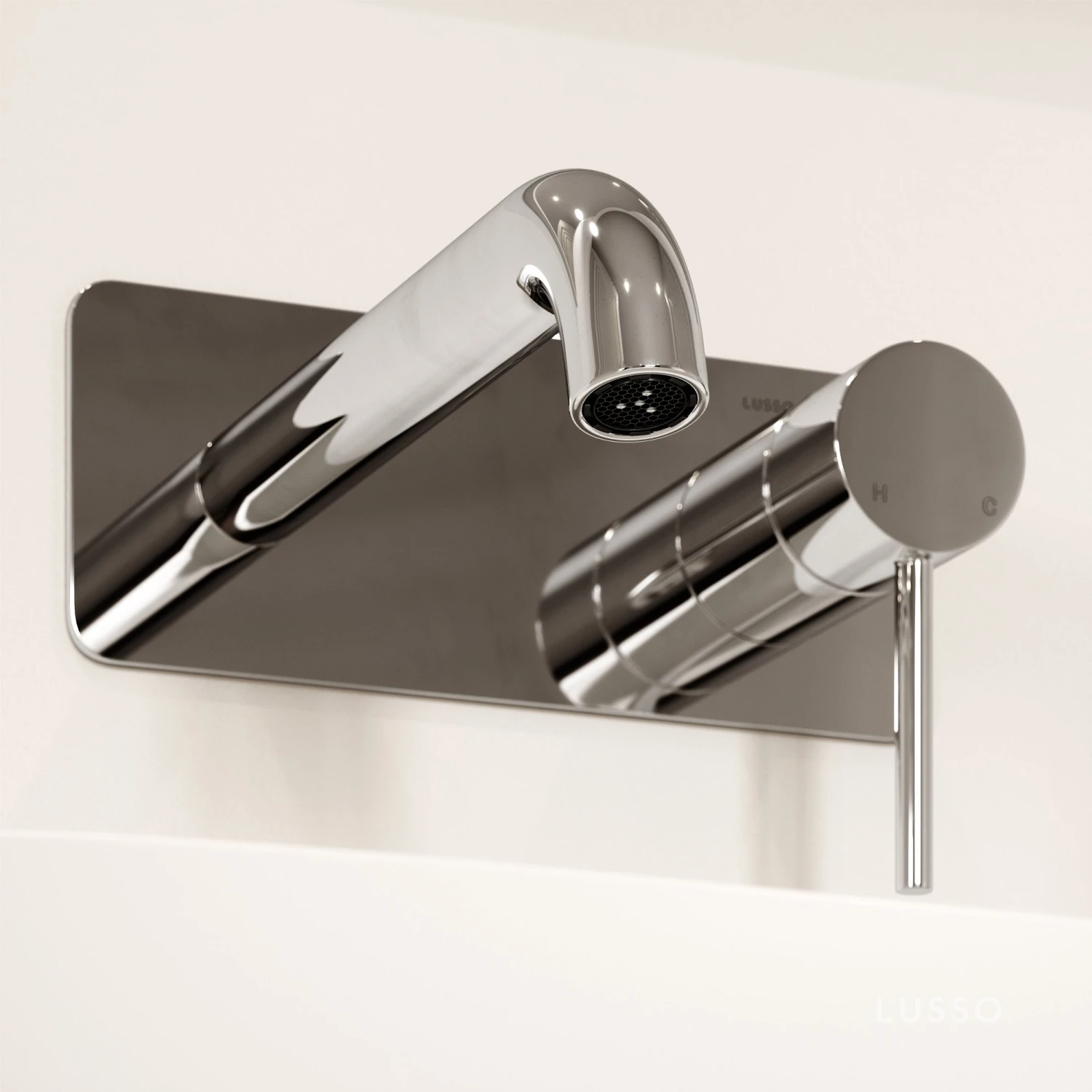 Luxe Chrome Wall Mounted Basin Mixer Tap V2 2 Luxe Chrome Wall Mounted Basin Mixer Tap V2 - Image 2