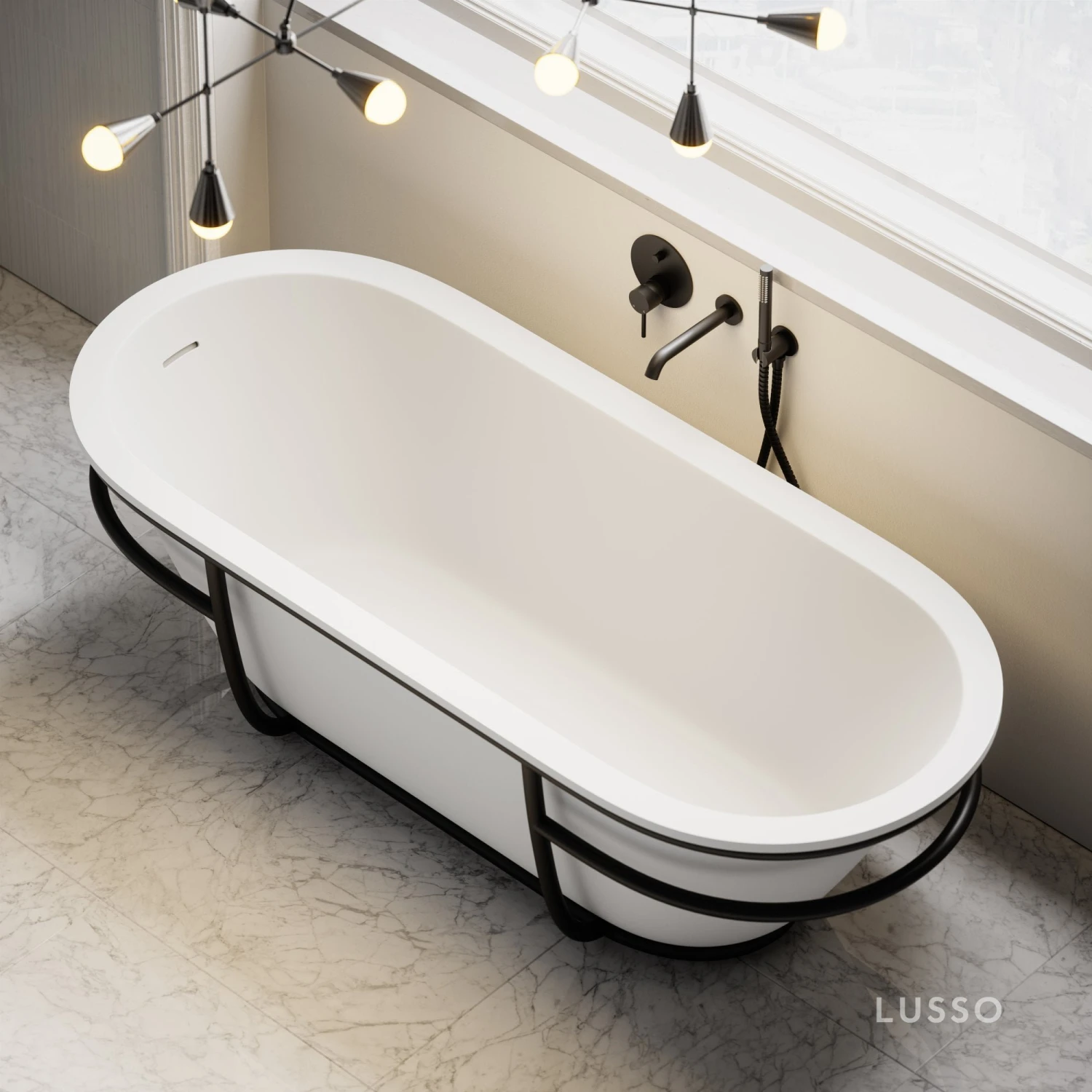 Luxe Freestanding Stone Bath 1800mm 2 Luxe Freestanding Stone Bath 1800mm - Image 2
