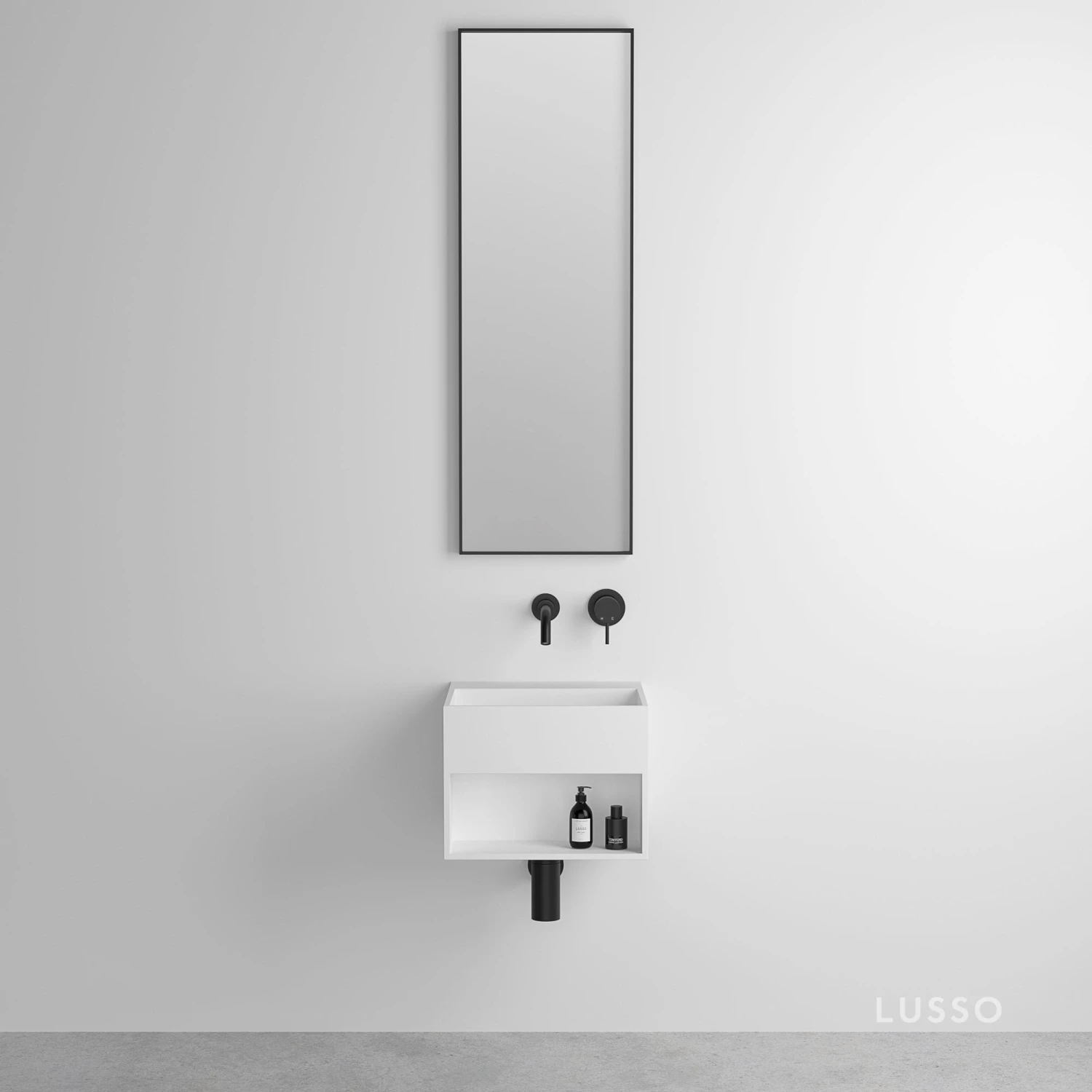 Luxe Matte Black Mirror 300mm 1 Luxe Matte Black Mirror 300mm