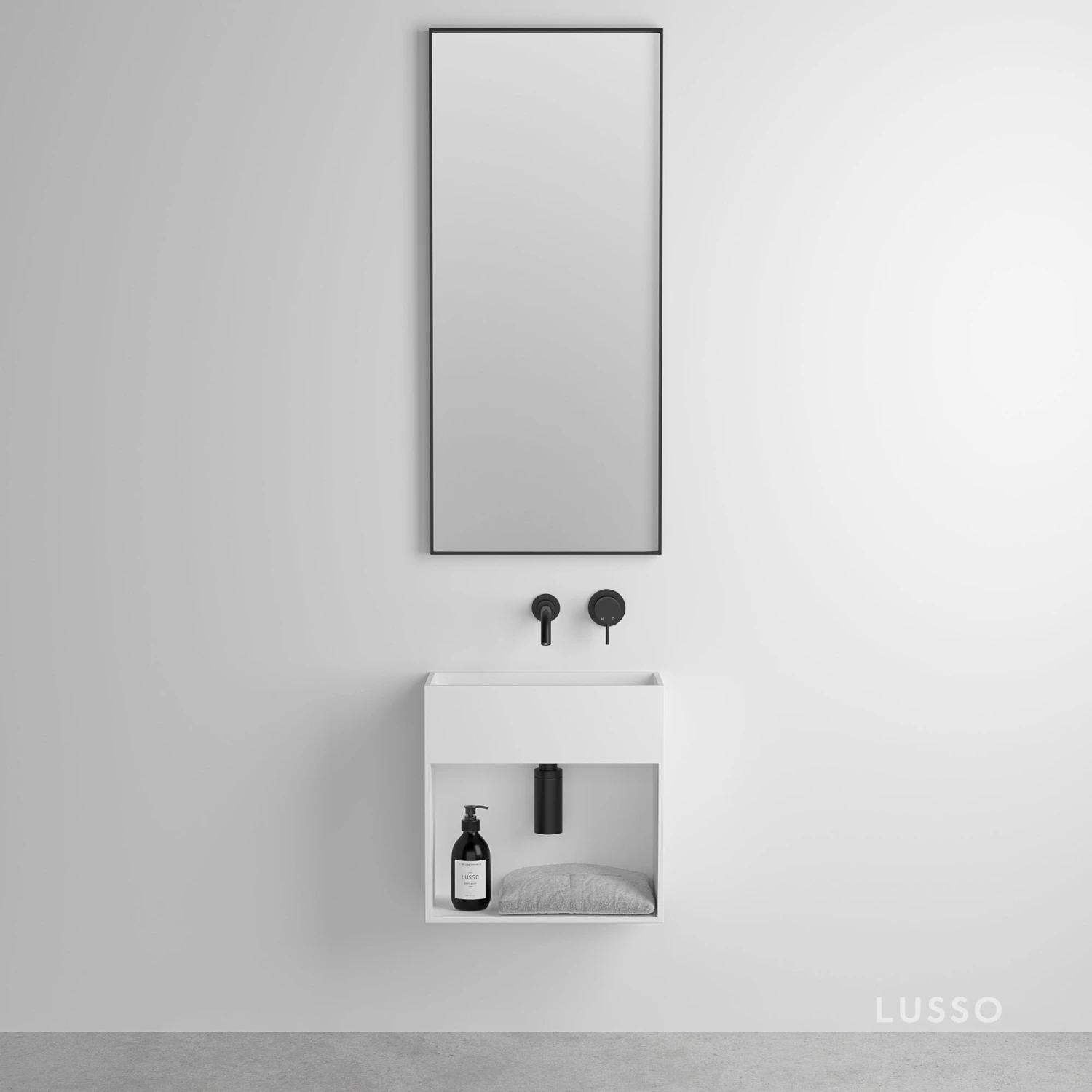 Luxe Matte Black Mirror 400mm 1 Luxe Matte Black Mirror 400mm