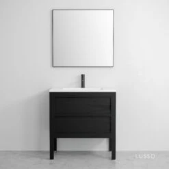Luxe Matte Black Mirror 800mm