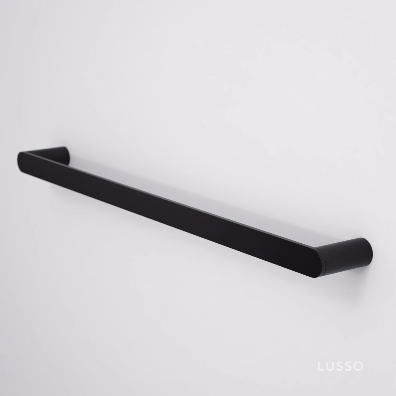 Luxe Matte Black Towel Bar Rail 600mm 2 Luxe Matte Black Towel Bar Rail 600mm - Image 2
