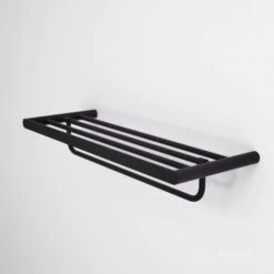 Luxe Matte Black Towel Shelf With Rail 600mm 6 Luxe Matte Black Towel Shelf With Rail 600mm -Home Bathroom Shop luxe matte black towel shelf with rail 600mm p980 5938 zoom