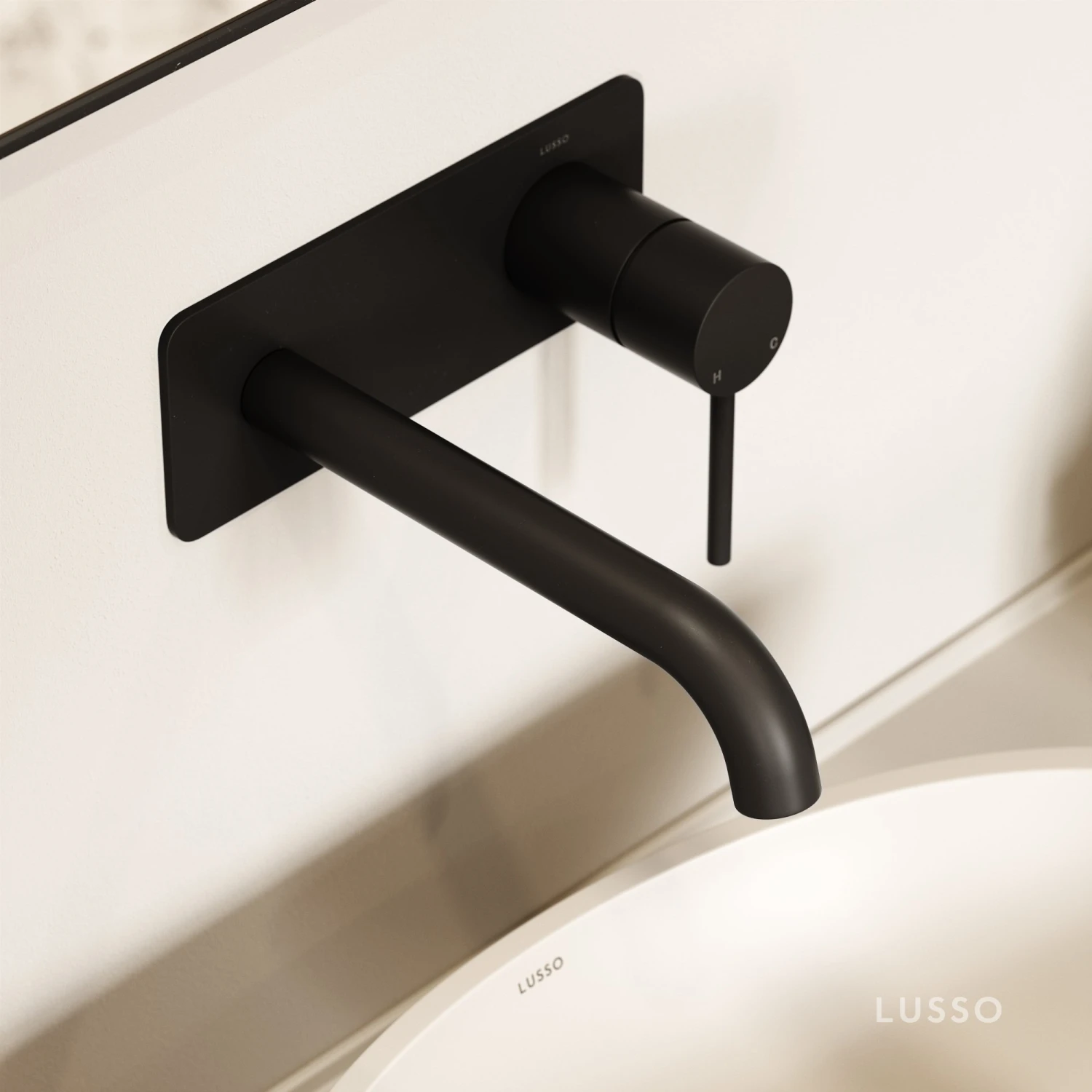 Luxe Matte Black Wall Mounted Basin Mixer Tap V2 3 Luxe Matte Black Wall Mounted Basin Mixer Tap V2 - Image 3