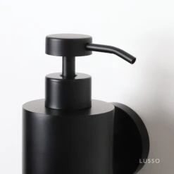Luxe Matte Black Wall Mounted Soap Dispenser -Home Bathroom Shop luxe matte black wall mounted soap dispenser p1359 11130 zoom