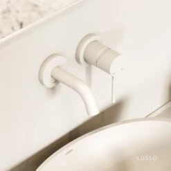 Luxe Matte White Short Projection Wall Mounted Basin Mixer Tap 7 Luxe Matte White Short Projection Wall Mounted Basin Mixer Tap -Home Bathroom Shop luxe matte white short projection wall mounted basin mixer tap p2611 46081 zoom