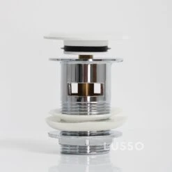 Luxe Matte White Slotted Click Clack Basin Waste