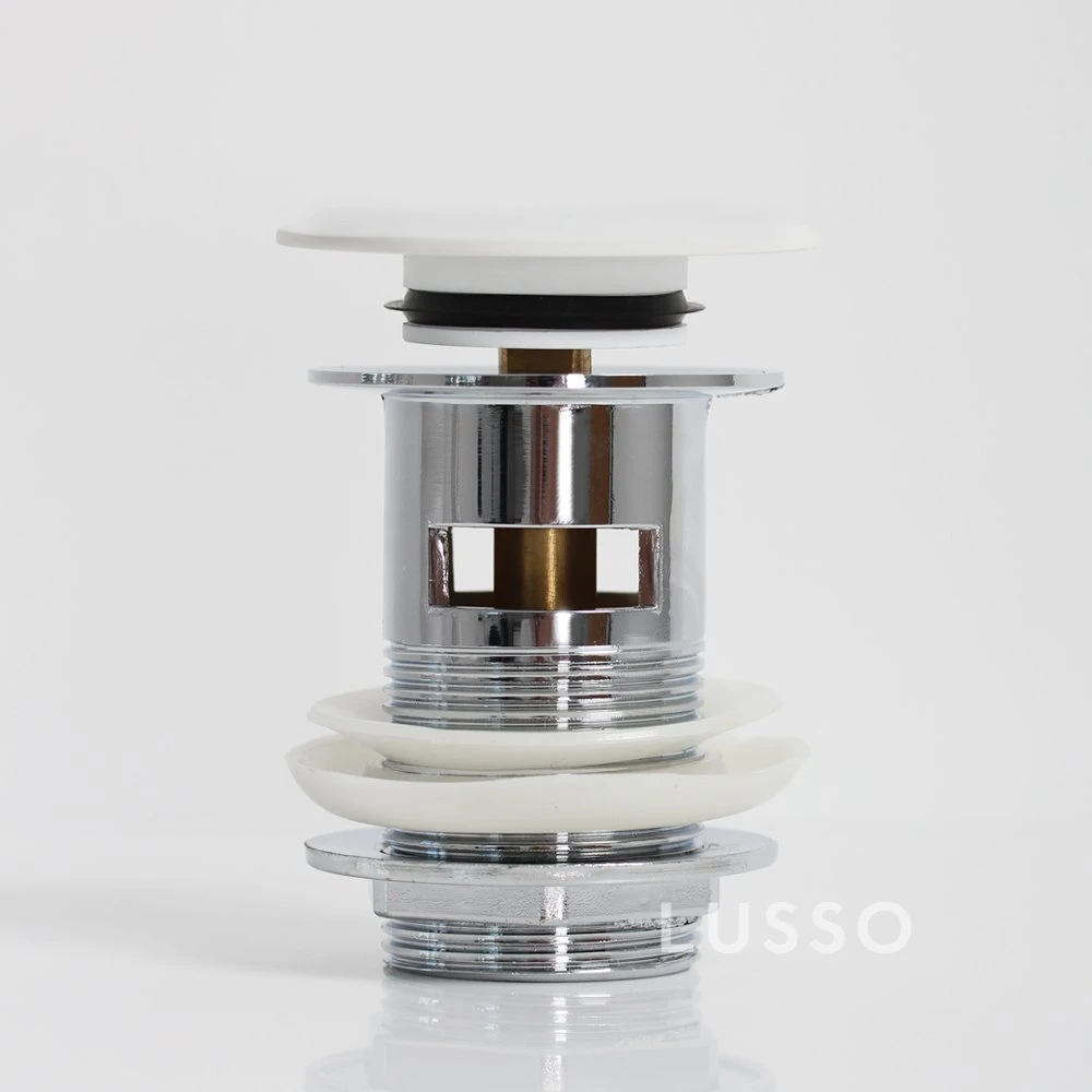 Luxe Matte White Slotted Click Clack Basin Waste 1 Luxe Matte White Slotted Click Clack Basin Waste