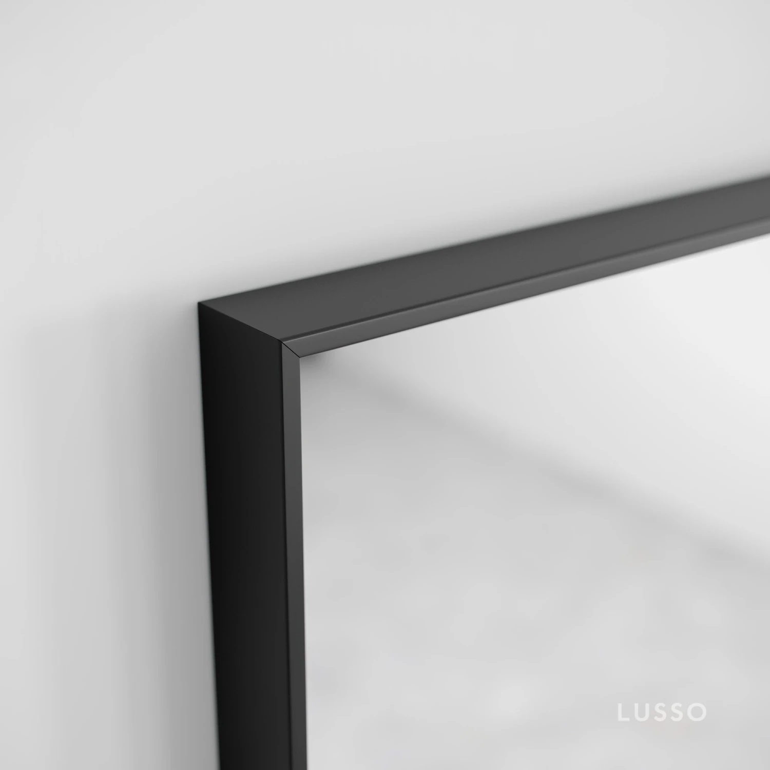 Luxe Mirror With Slimline Matte Black Metal Frame 900mm 2 Luxe Mirror With Slimline Matte Black Metal Frame 900mm - Image 2