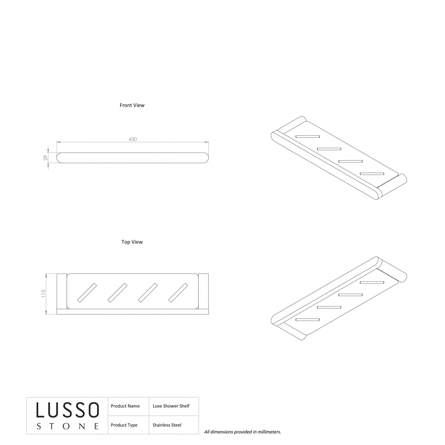 Luxe Rose Gold Bathroom Shower Storage Shelf 3 Luxe Rose Gold Bathroom Shower Storage Shelf - Image 3