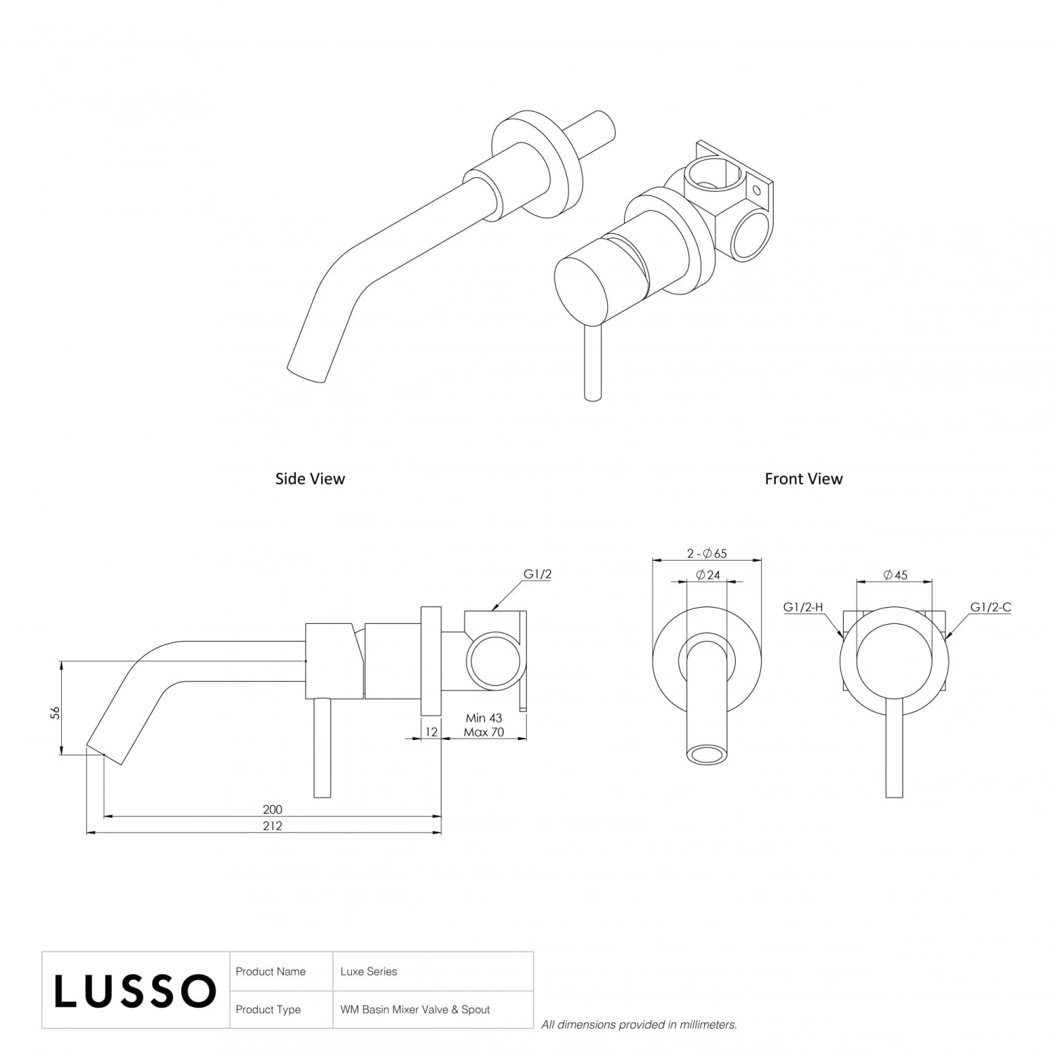 Luxe Silk Matte White Wall Mounted Basin Mixer Tap V1 5 Luxe Silk Matte White Wall Mounted Basin Mixer Tap V1 - Image 5
