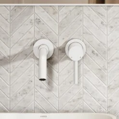 Luxe Silk Matte White Wall Mounted Basin Mixer Tap V1 8 Luxe Silk Matte White Wall Mounted Basin Mixer Tap V1 -Home Bathroom Shop luxe silk matte white wall mounted basin mixer tap v1 p2364 45990 zoom