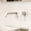 Luxe Silk Matte White Wall Mounted Basin Mixer Tap V2