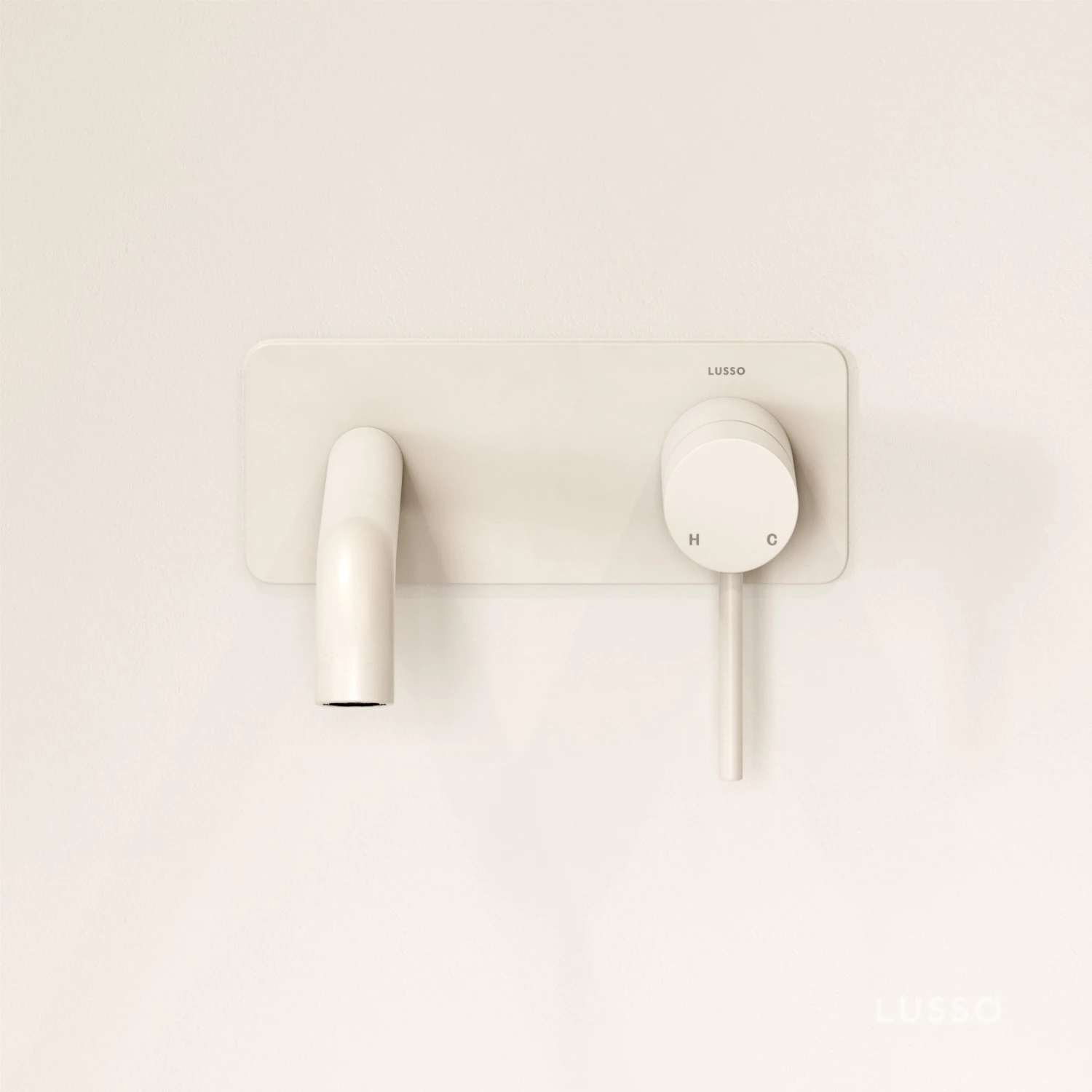 Luxe Silk Matte White Wall Mounted Basin Mixer Tap V2 4 Luxe Silk Matte White Wall Mounted Basin Mixer Tap V2 - Image 4